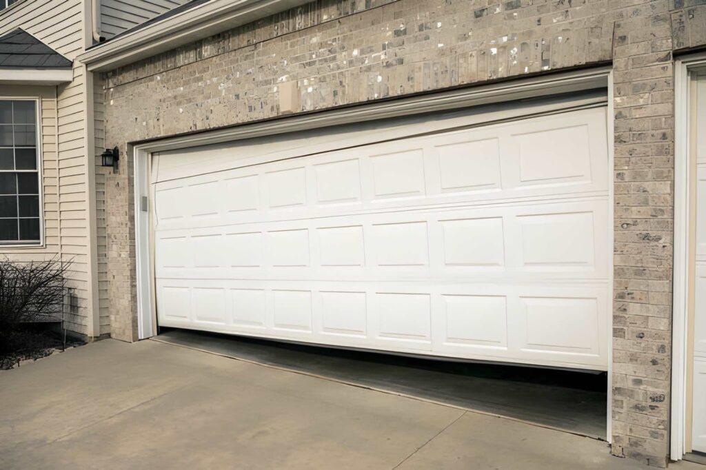 Tilted or uneven garage door